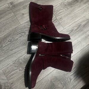 Women's Burgundy Suede Boots